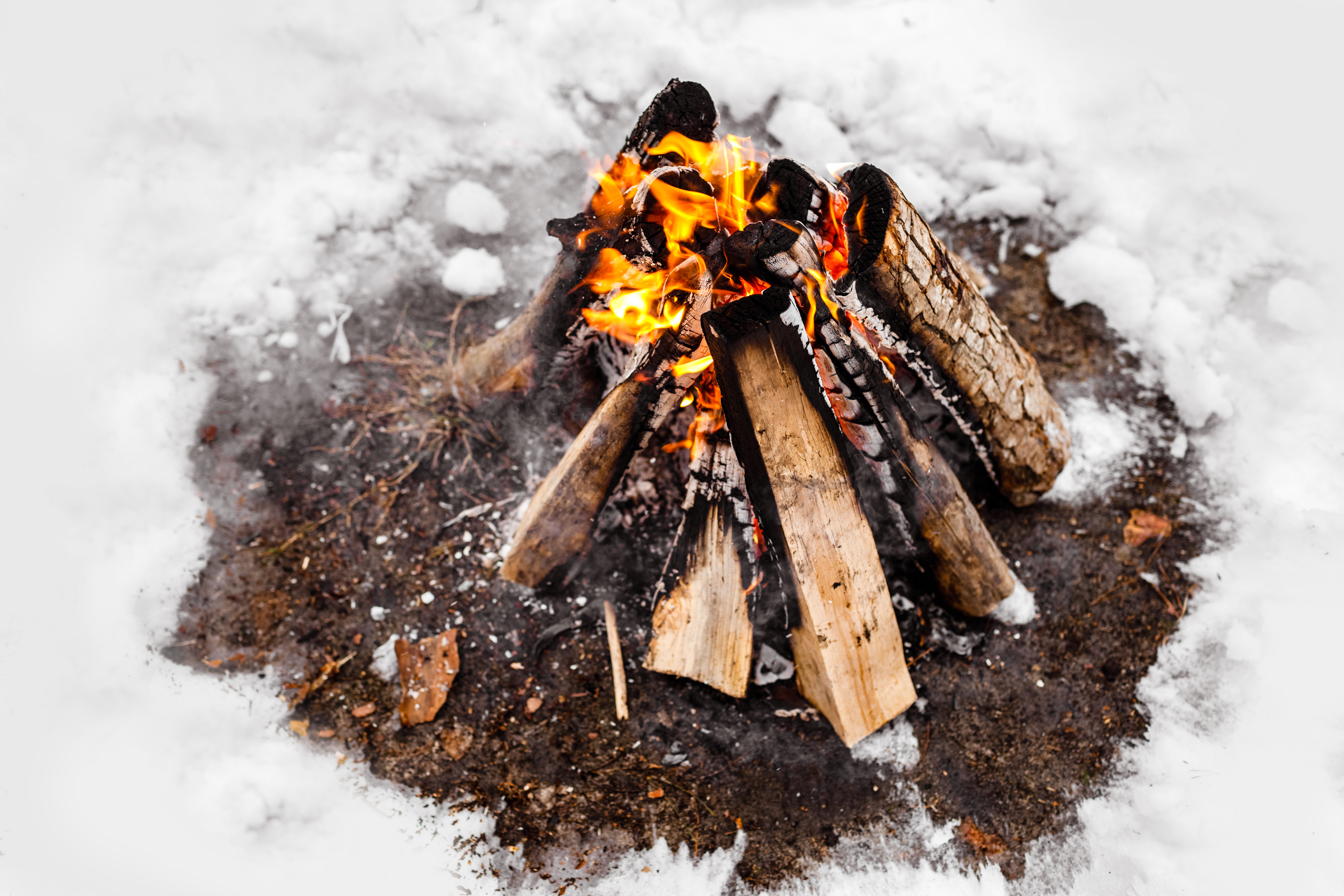 a winter campfire