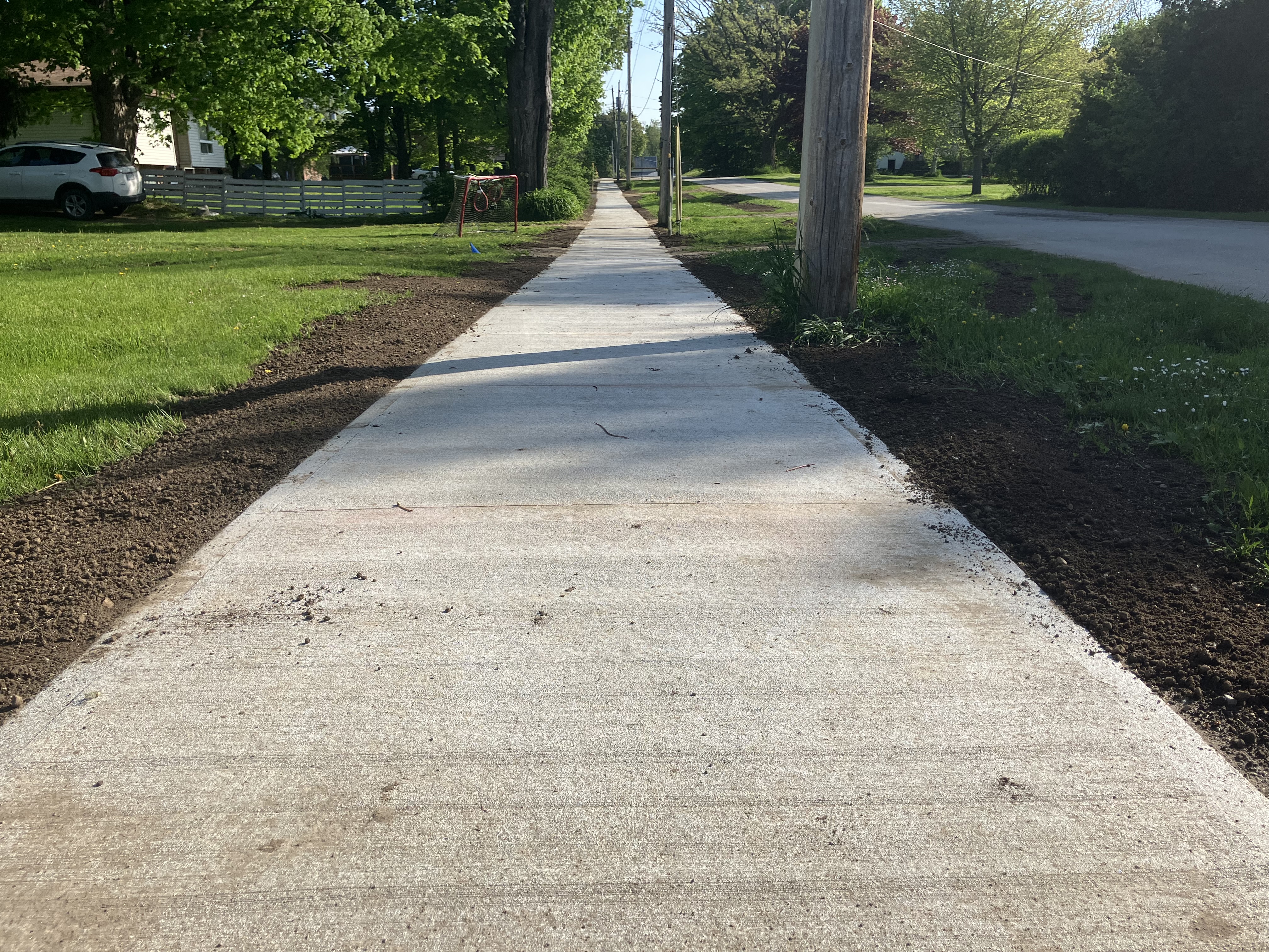 Newly repaved sidewalk