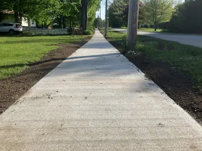 Newly repaved sidewalk