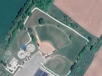 aerial view of the Shallow Lake Ball diamond